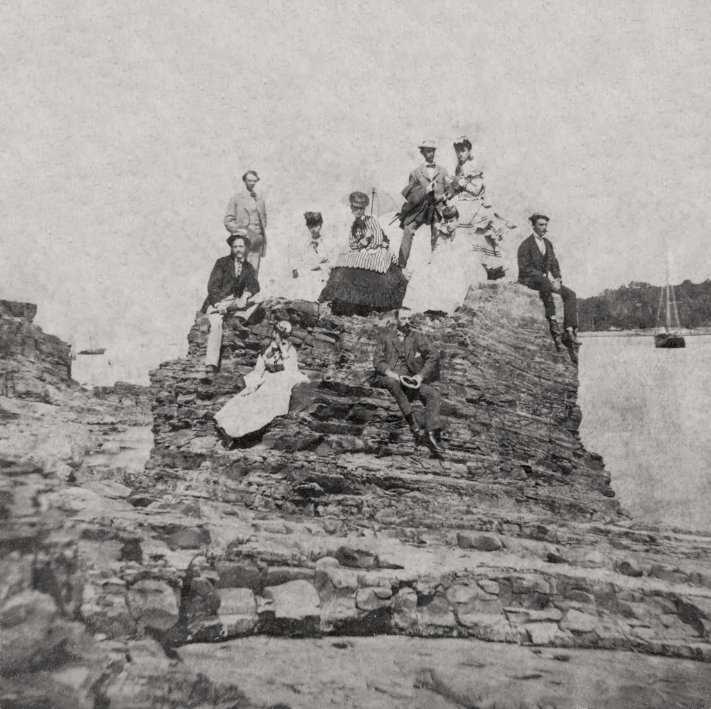 Group at Pulpit Rock on the Shore Path Courtesy of Southwest Harbor Public Library Digital Archive