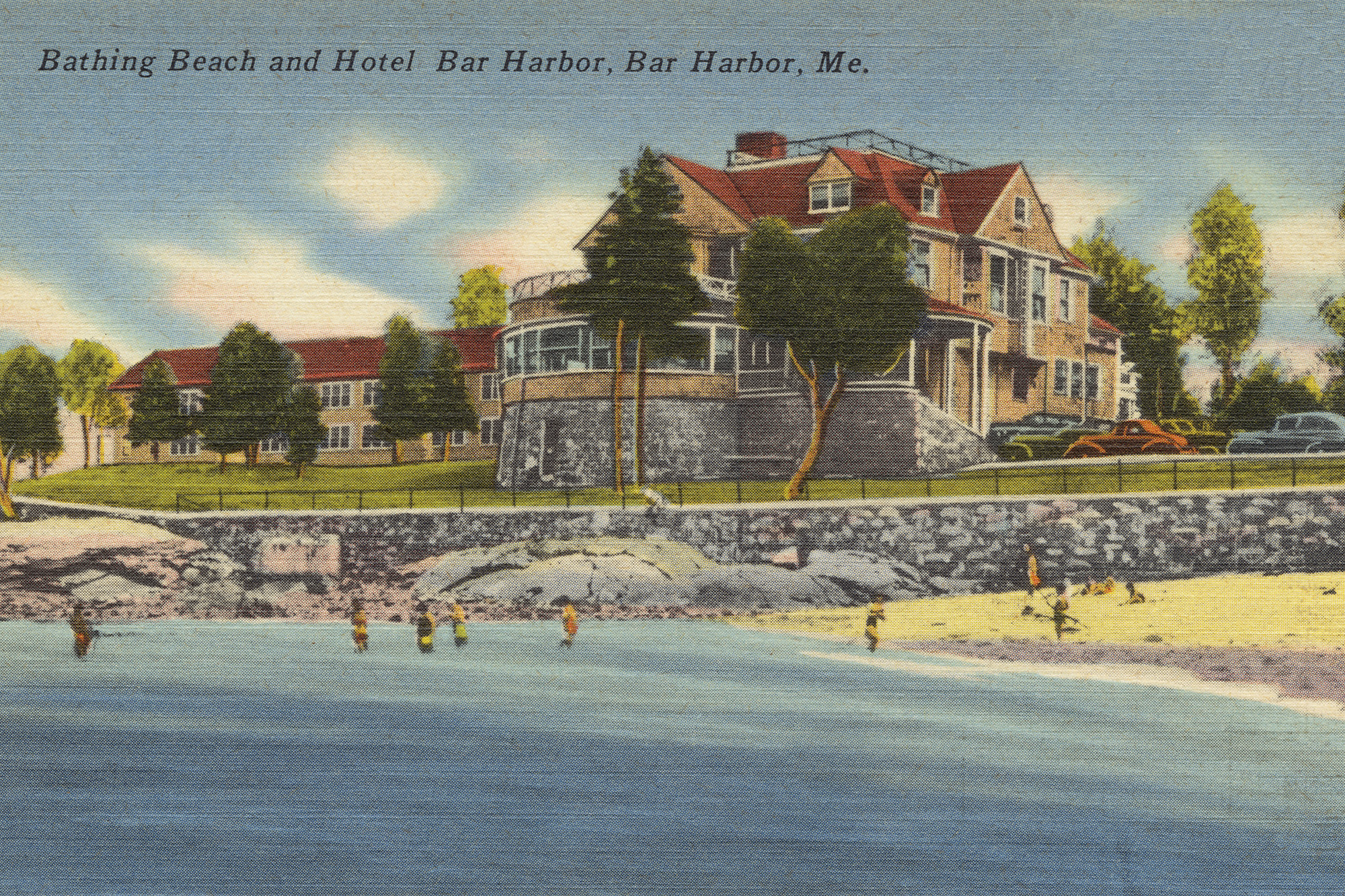 historic image of the Hotel Bar Harbor. Courtesy of Boston Public Library, Print Department