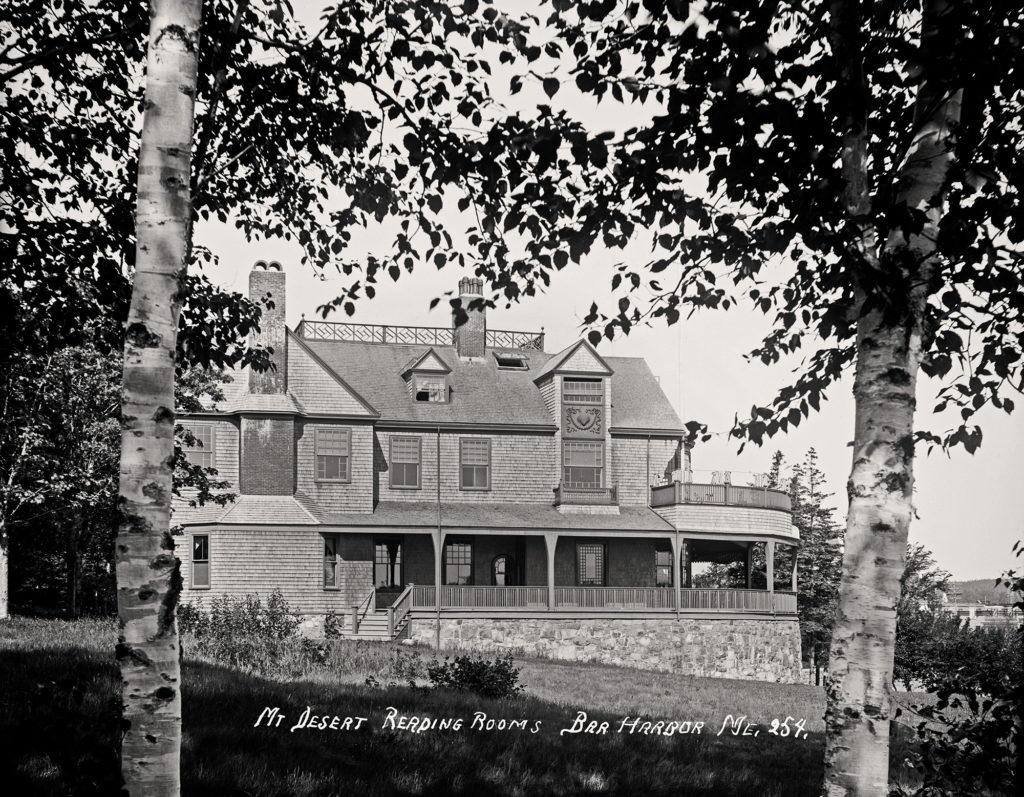 historic Image of Mount Desert Reading Room. Eastern Illustrating & Publishing Co. Collection, Penobscot Marine Museum.