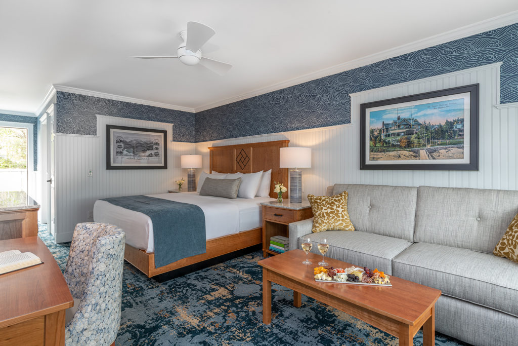 Photograph of guest room in the Newport Building at the Bar Harbor Inn