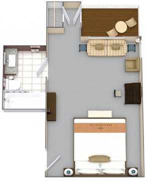 Floor plan of Bay View Rooms 120 & 220 at Bar Harbor Inn