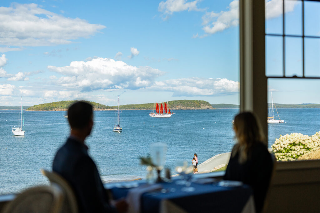 Bar Harbor Inn reading room restaurant view